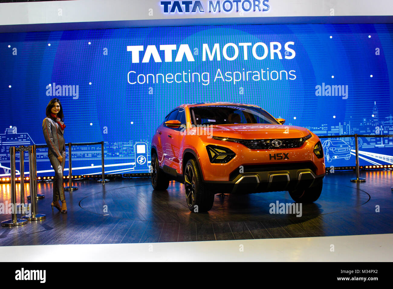 Noida, India. 08th Feb, 2018. TATA HSX SUV car concept launched by TATA
