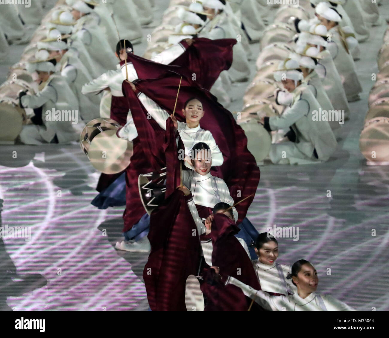PyeongChang, South Korea. 9th Feb, 2018. Performers in action during ...