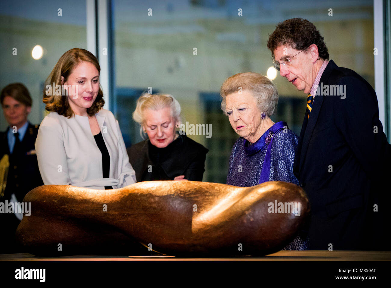 The Hague, Netherlands. 09th Feb, 2018. Princess Beatrix of The Netherlands opens the exhibition Utopia from designer Andre Volten in Museum Beelden aan Zee in The Hague, The Netherlands, 9 February 2018 - POINT DE VUE OUT - NO WIRE SERVICE · Credit: Patrick van Katwijk/Dutch Photo Press/dpa/Alamy Live News Stock Photo