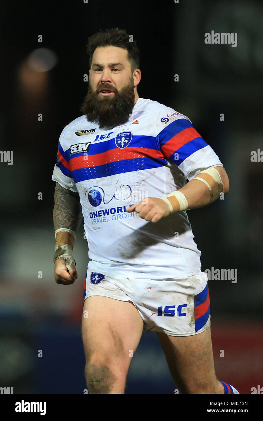 Craig Huby of Wakefield Trinity during the Betfred Super League Round 2 Wakefield versus Salford Red Devils 09/02/2018 at the Mobile Rocket Stadium Stock Photo