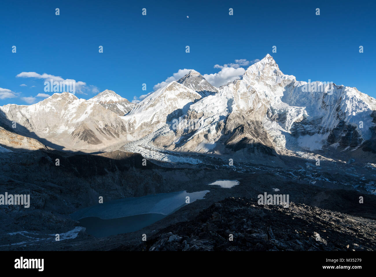 Mount Everest etc. seen from Kala Patthar, Nepal Stock Photo