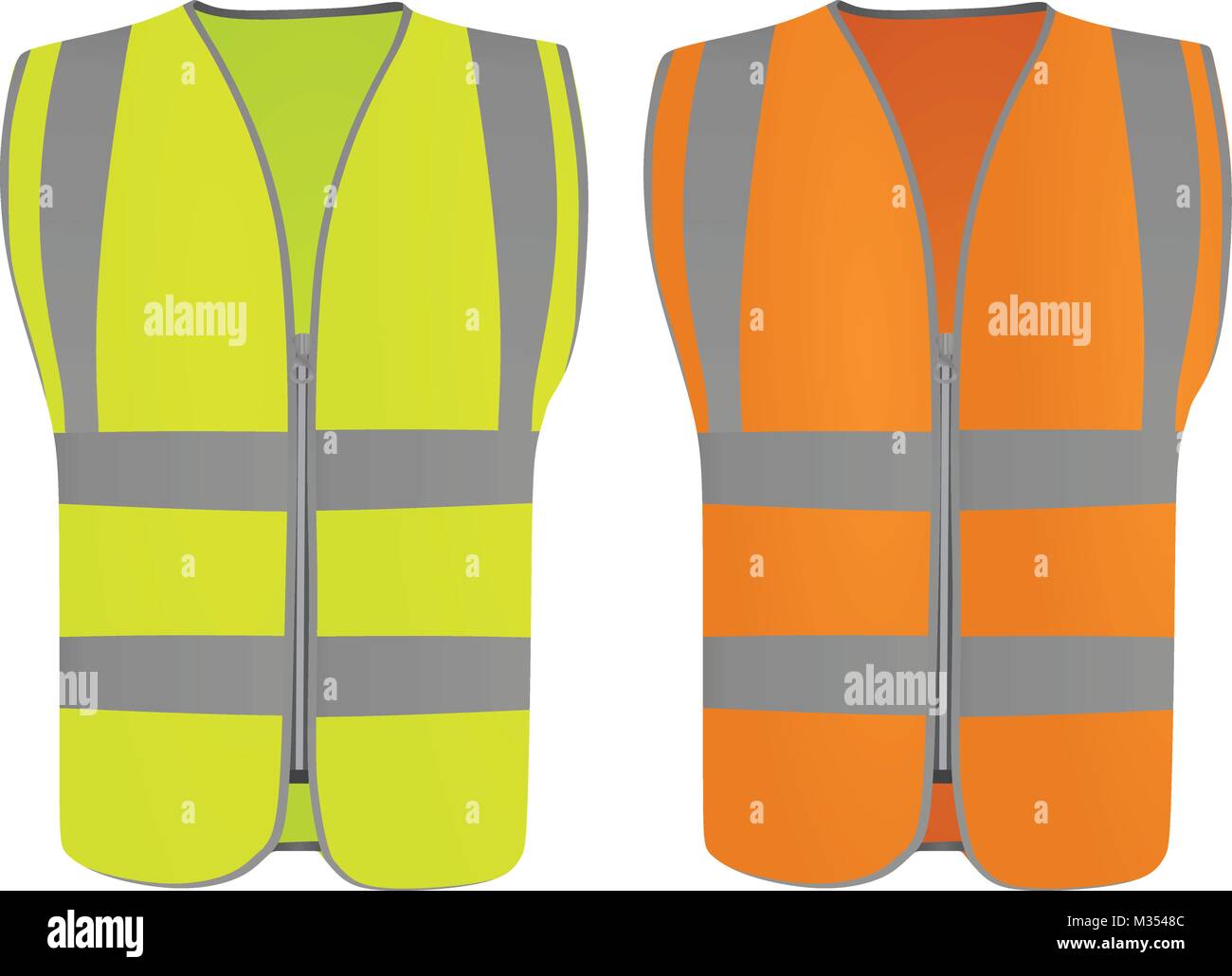 Safety yellow and orange vests. vector illustration Stock Vector