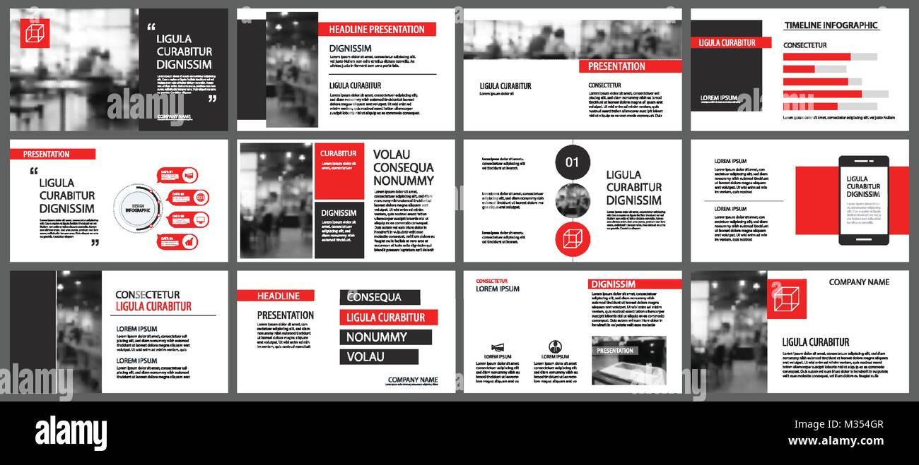 Red presentation templates for slide show background. Infographic