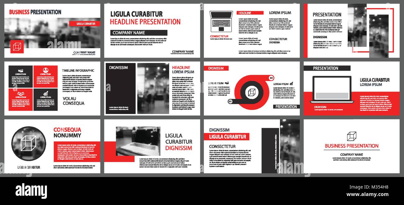 Red presentation templates for slide show background. Infographic
