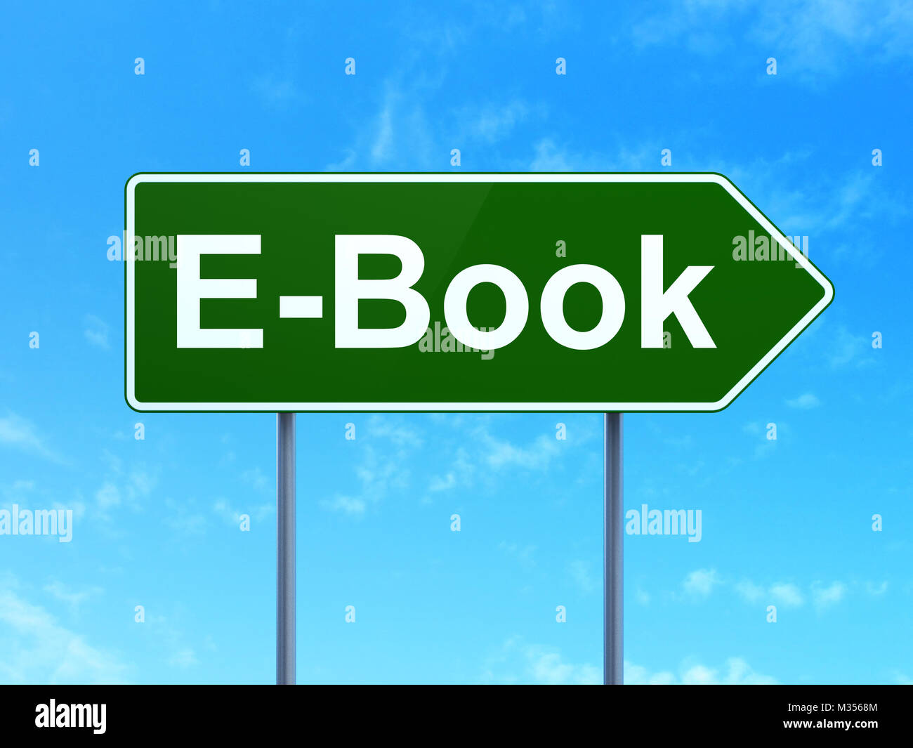 Education concept: E-Book on road sign background Stock Photo - Alamy