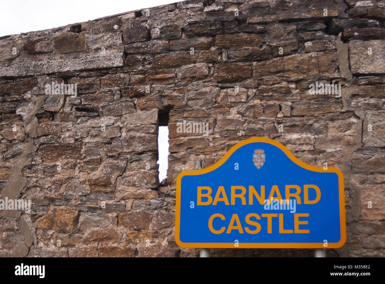 Barnard Castle sign, County Durham Stock Photo