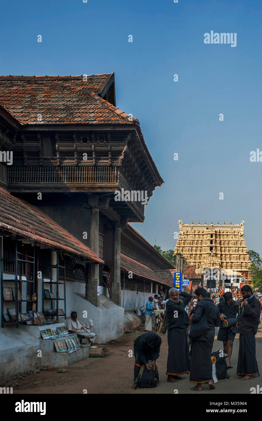 Padmanabhaswamy Temple from kuthiramalika palace, trivandrum, Kerala, India, Asia Stock Photo