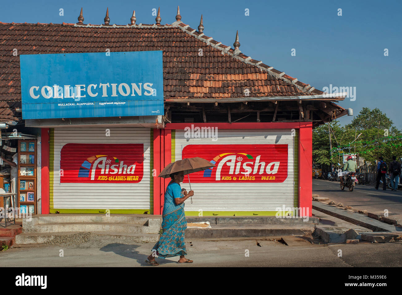 roof tiles of book stall, Alappuzha, Kerala, India, Asia Stock Photo