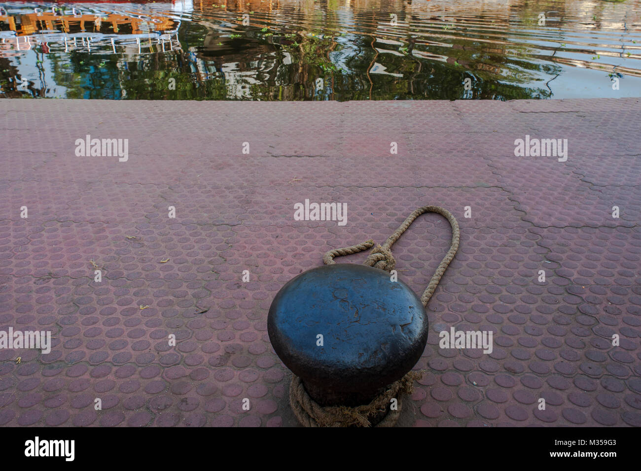 Capstan at Boat Jetty, Alappuzha, Kerala, India, Asia Stock Photo Alamy