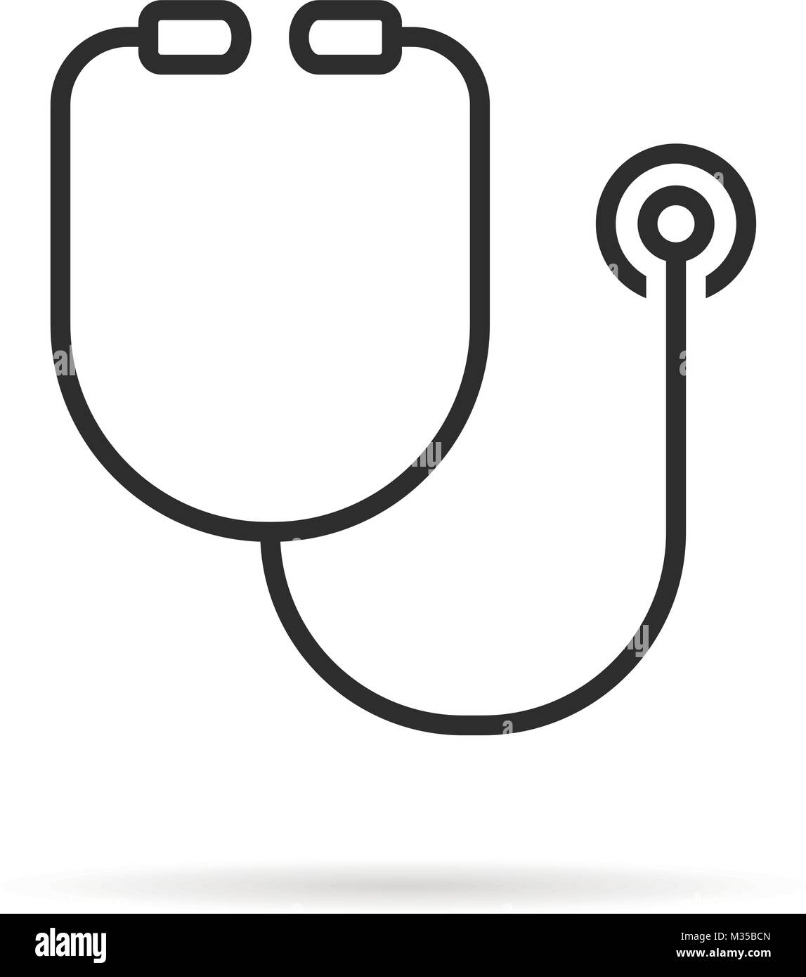 simple black thin line stethoscope icon Stock Vector Image & Art - Alamy