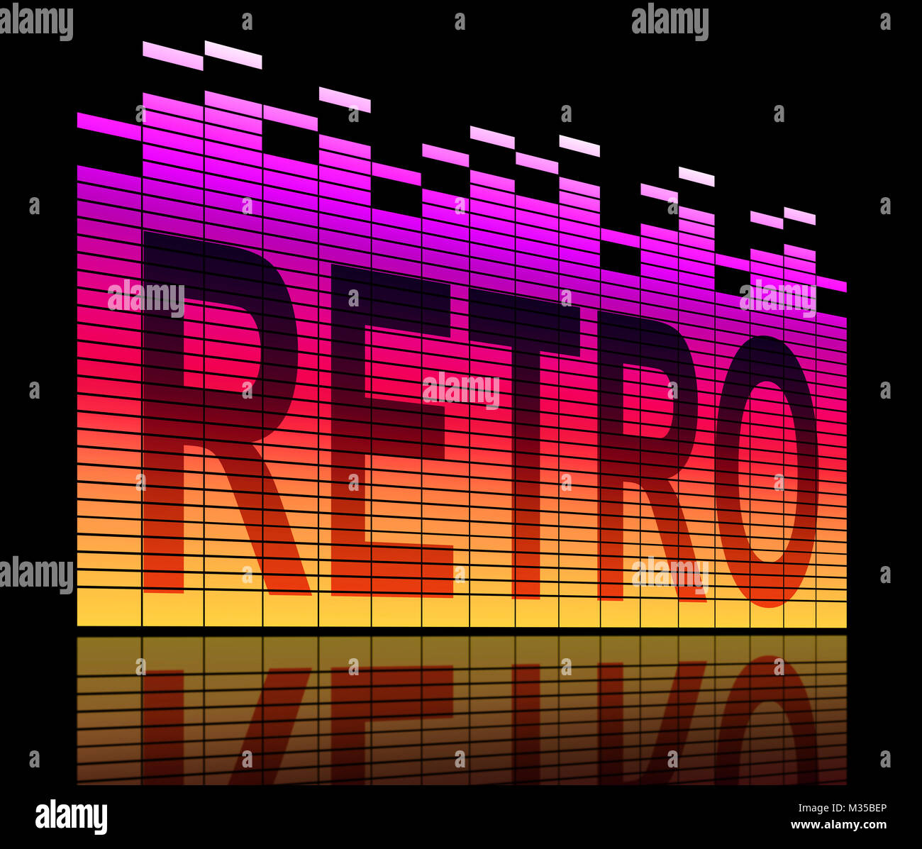 Illustration depicting abastract equalizer levels with a retro concept