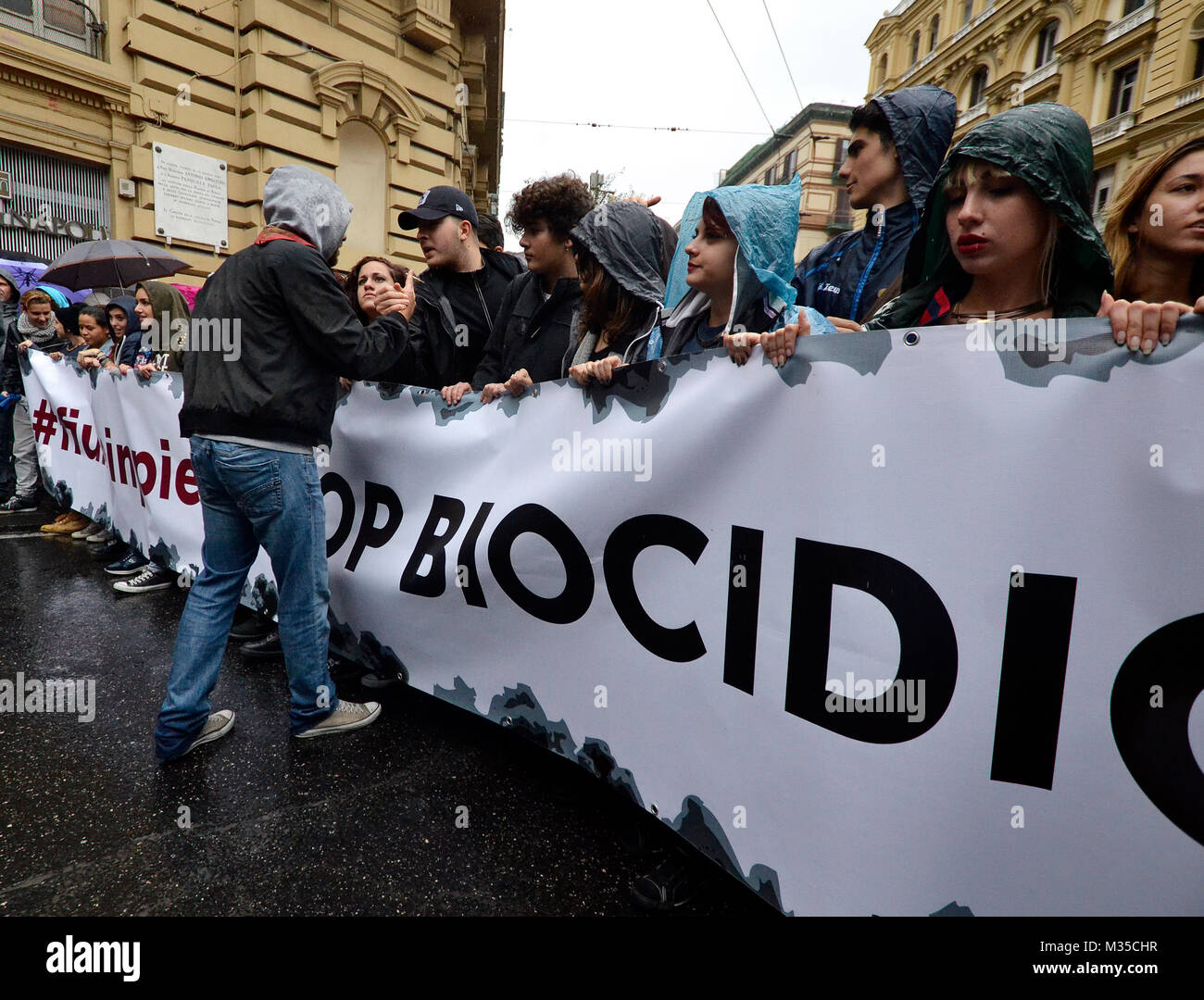 Demonstration to protest against the illegal dump. Naples - Campania ...
