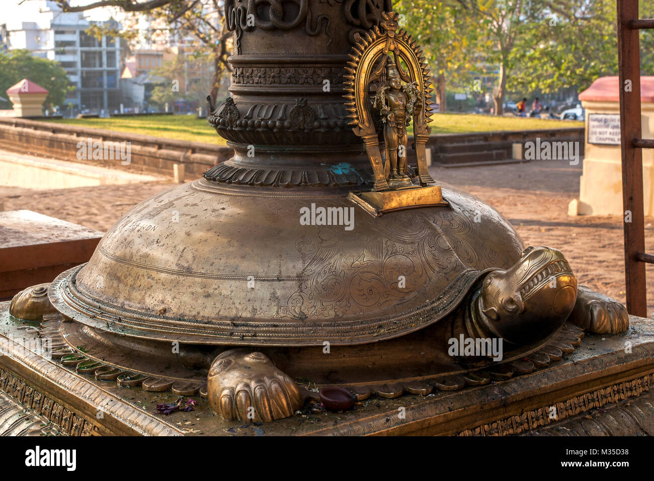bhairav and tortoise statue, Vadakkumnathan Shiva Temple, Thrissur