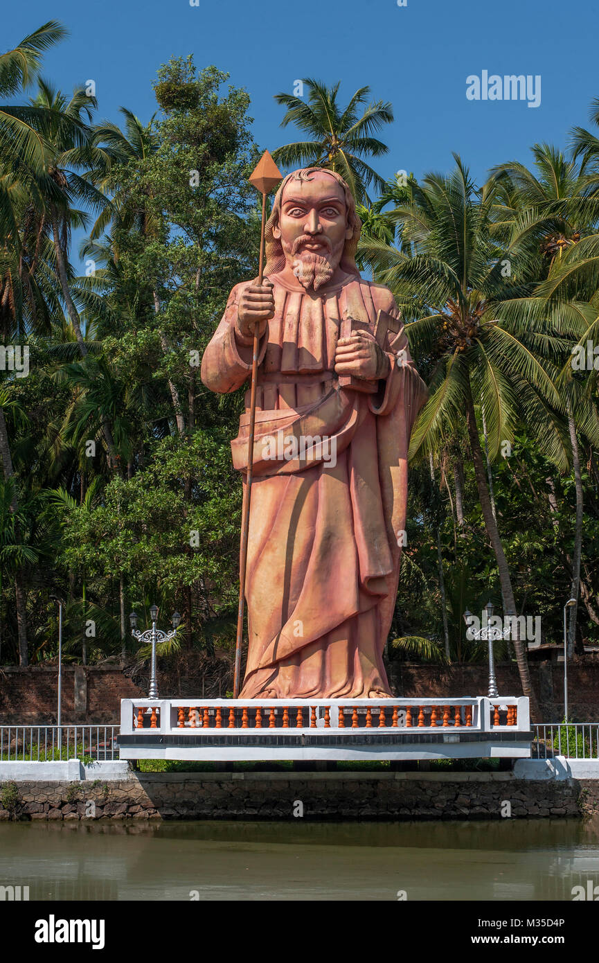 St Thomas Statue, Palayoor, Thrissur, Kerala, India, Asia Stock Photo