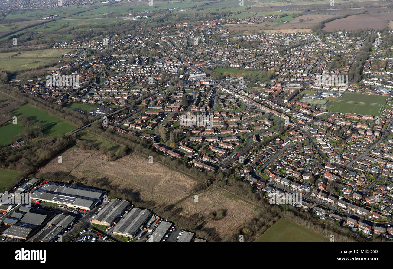 aerial view of Culcheth in Lancashire ,UK Stock Photo