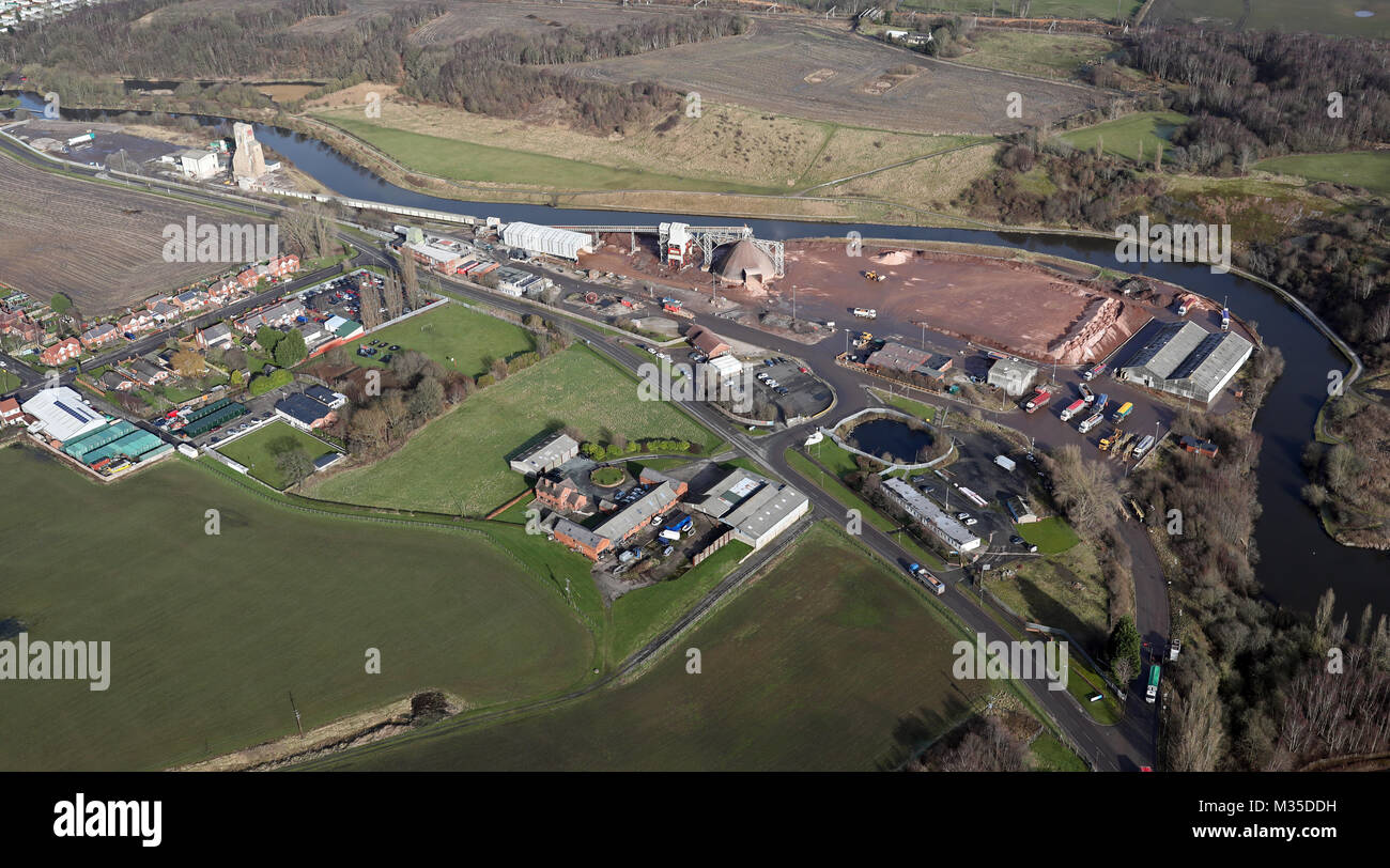 aerial view of  Compass Minerals site at Winsford, Cheshire,UK Stock Photo