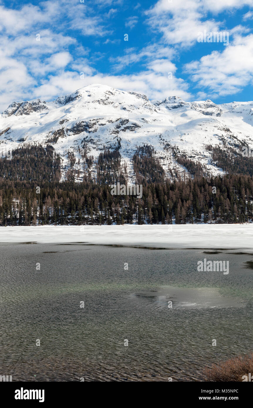 Beautiful mountain landscape, lake frozen Stock Photo - Alamy