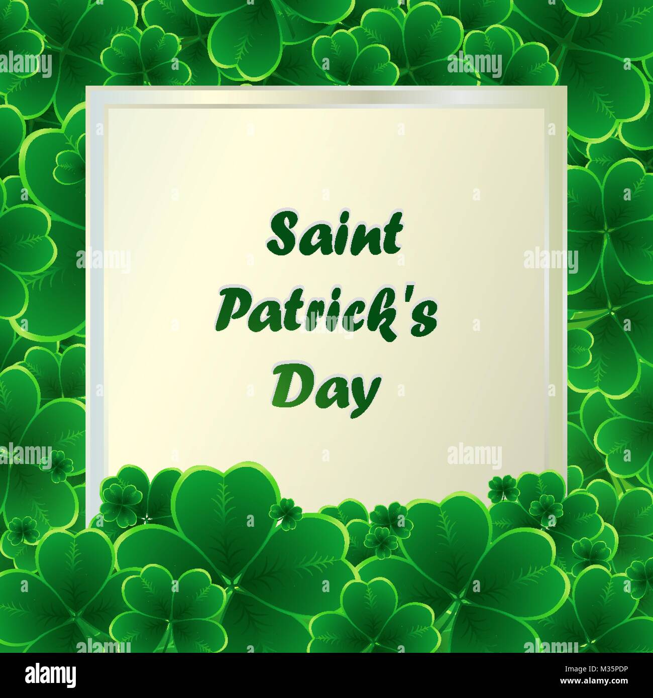 Vector Happy Saint Patricks Day Background with clover Stock Vector ...