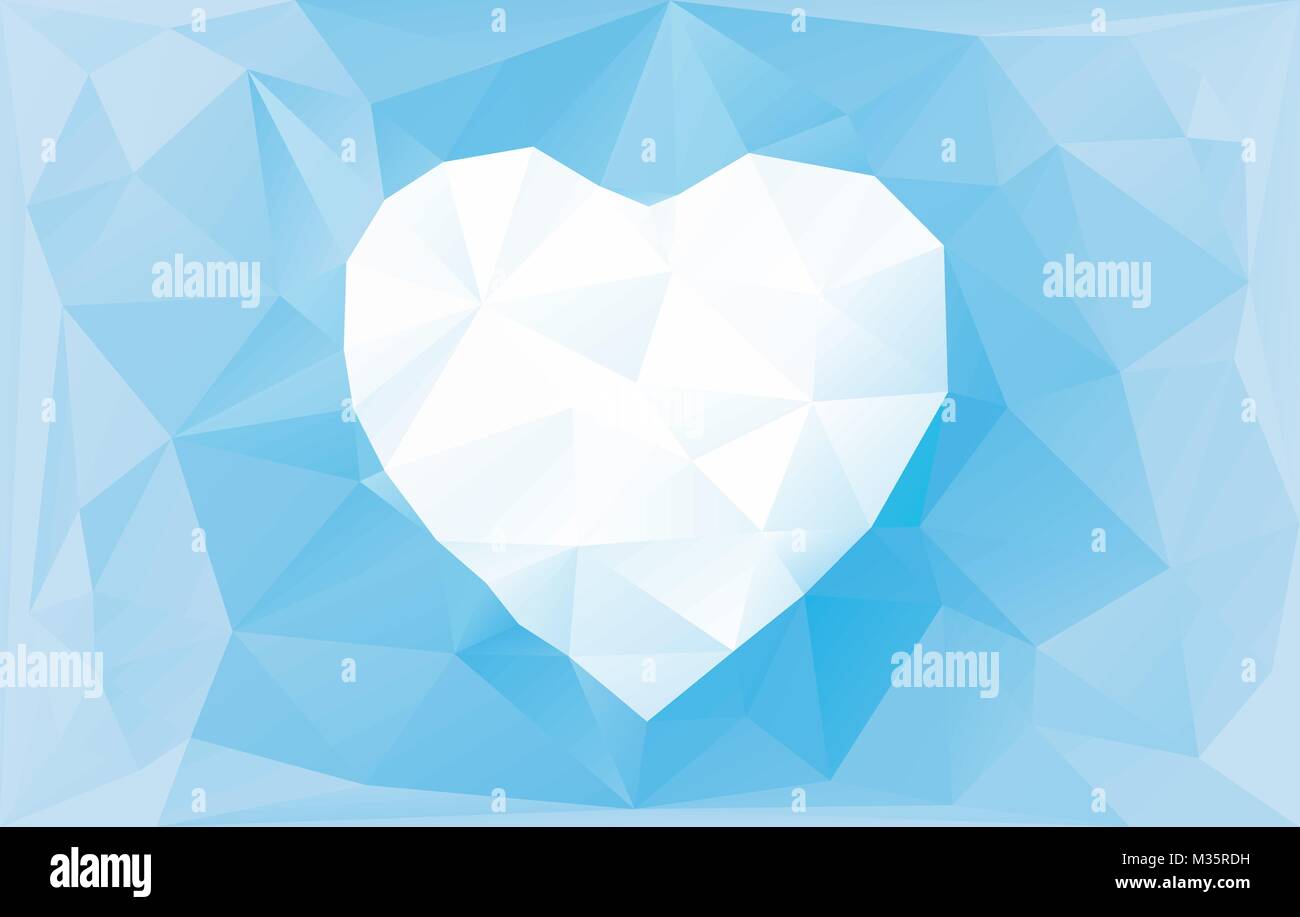 Heart and Abstract vector background with triangles Stock Vector