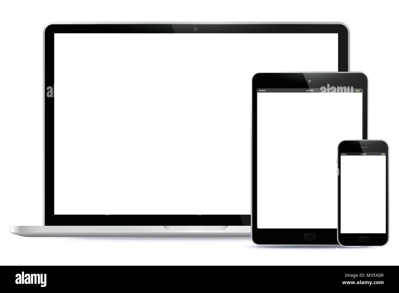 Tablet PC, Laptop, Smart Phone Vector illustration. Stock Vector