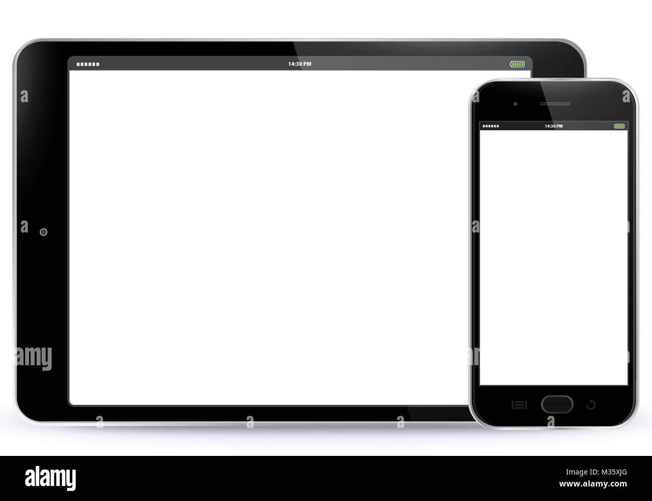 Tablet PC and Mobile Phone Vector Illustration Stock Vector