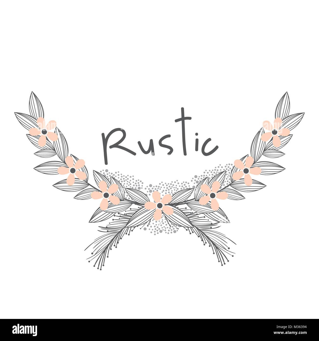 Rustic wreath hand drawn Stock Vector Image & Art - Alamy