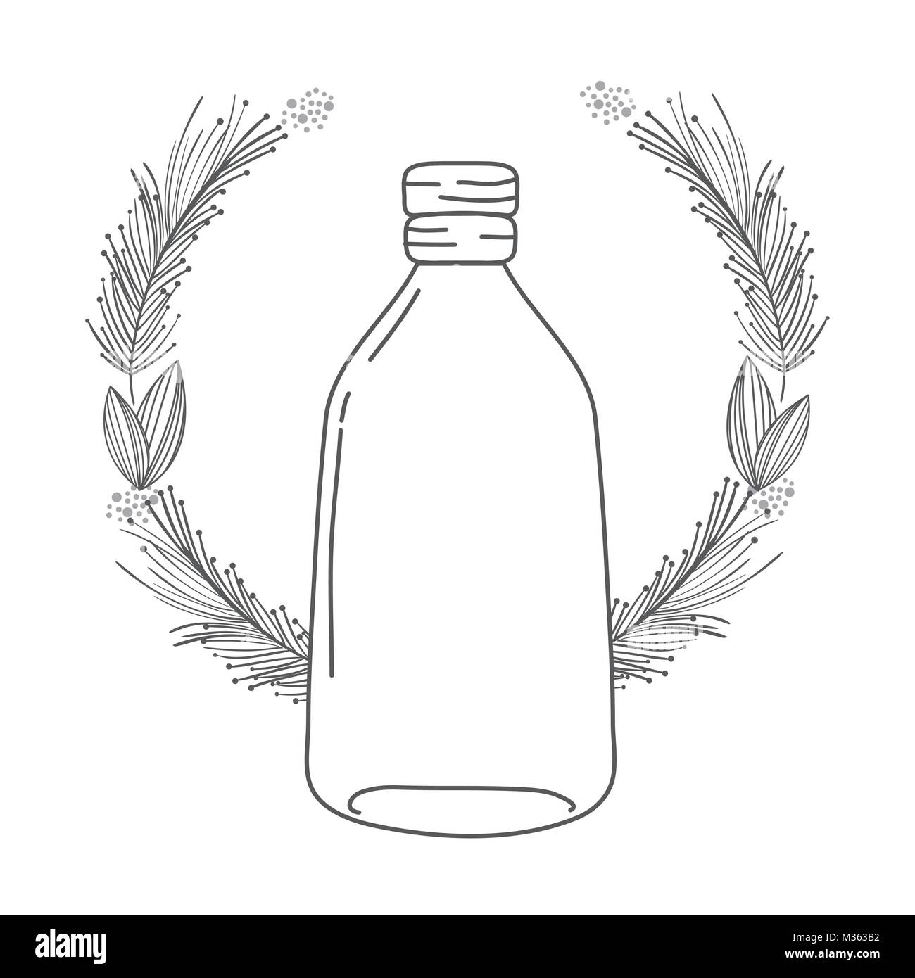 Rustic glass jar with leaves hand drawn Stock Vector Image & Art - Alamy