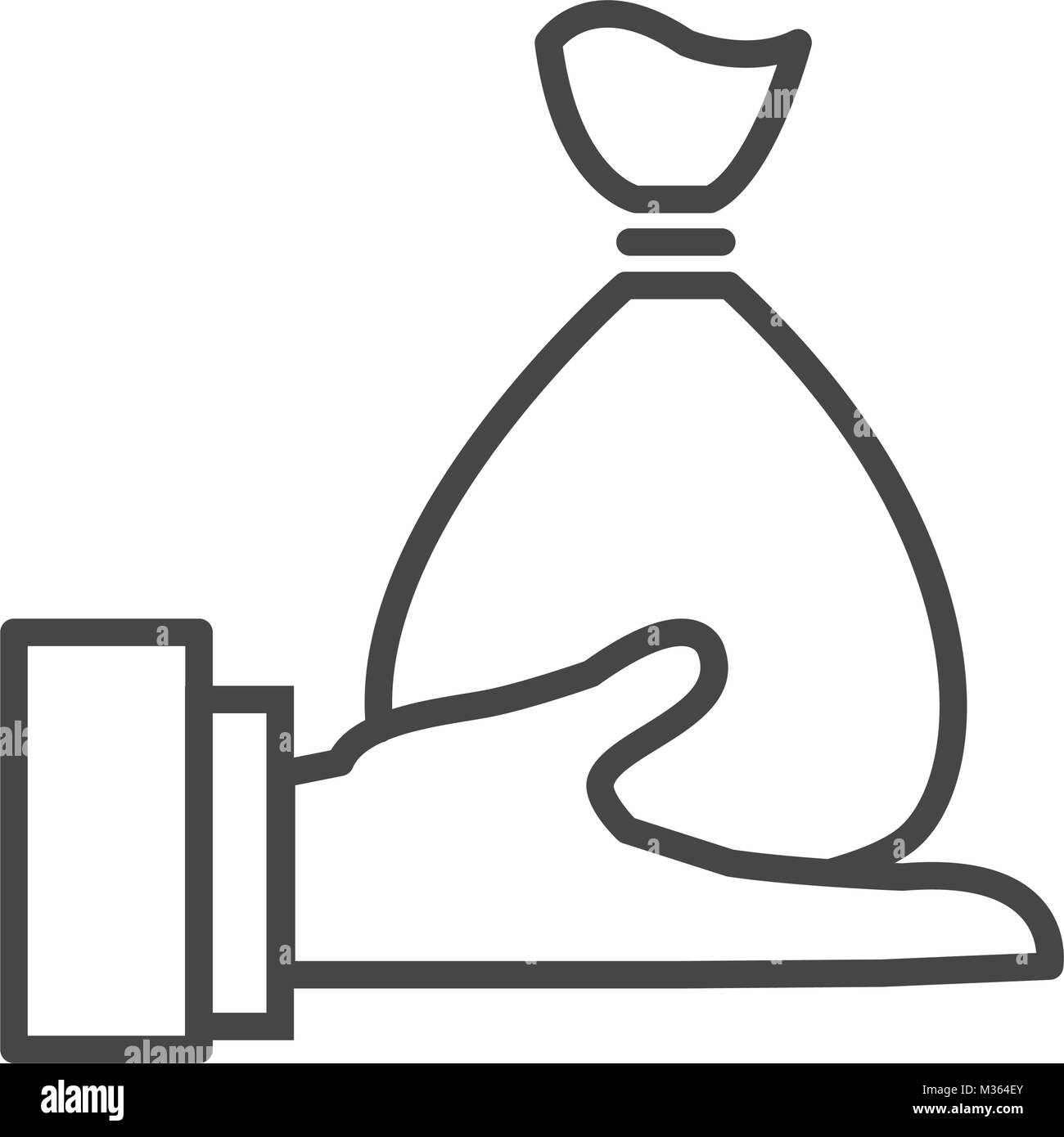 Hand with money bag Stock Vector Image & Art - Alamy