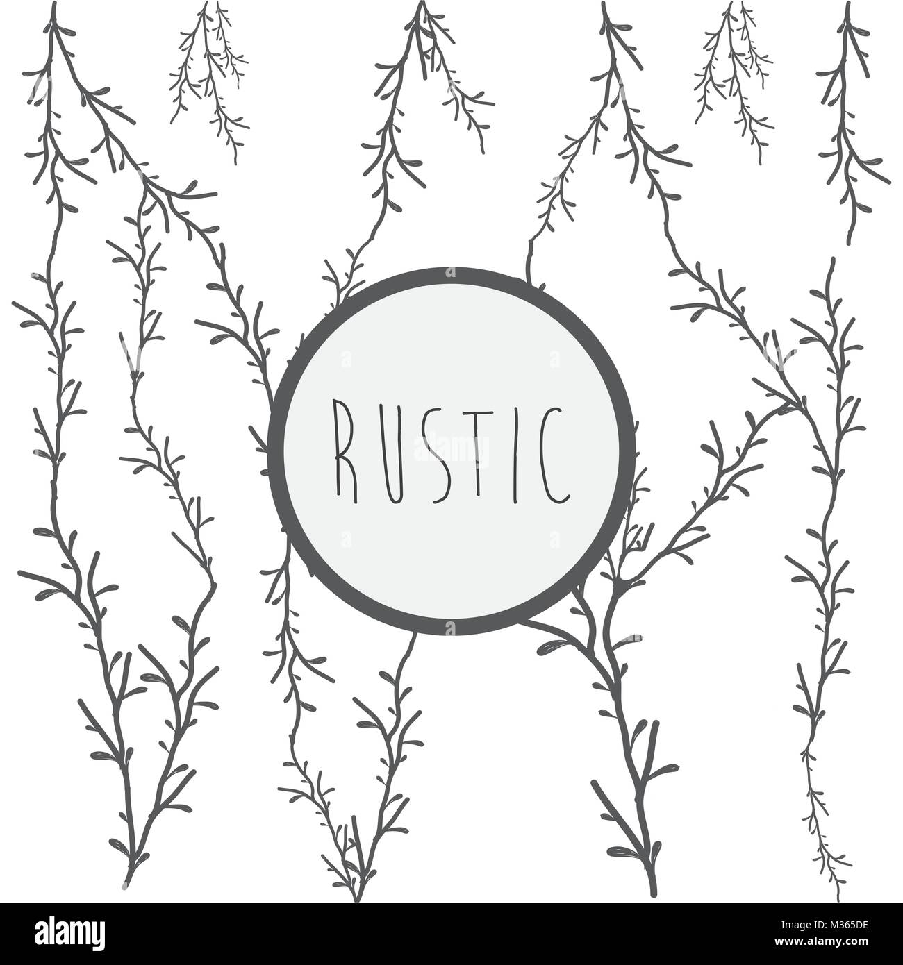 Rustic wreath hand drawn Stock Vector Image & Art - Alamy
