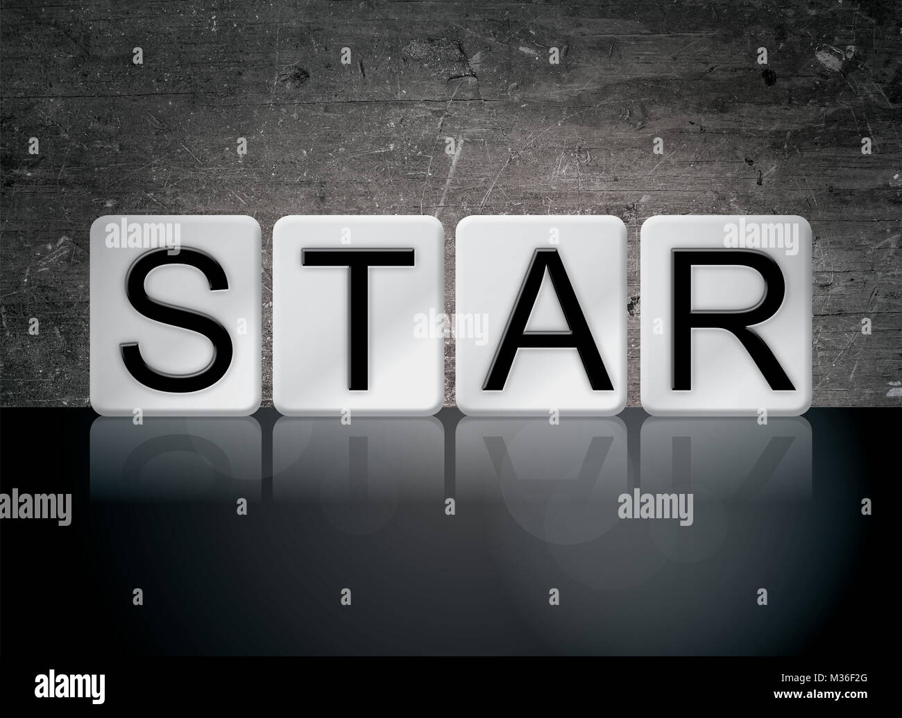 The word Star concept and theme written in white tiles on a dark background Stock Photo Alamy