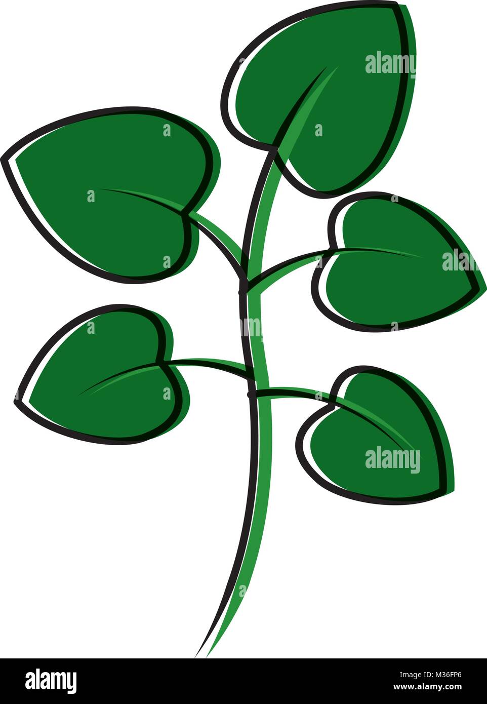 tree branch with green leaves plant natural Stock Vector Image & Art ...