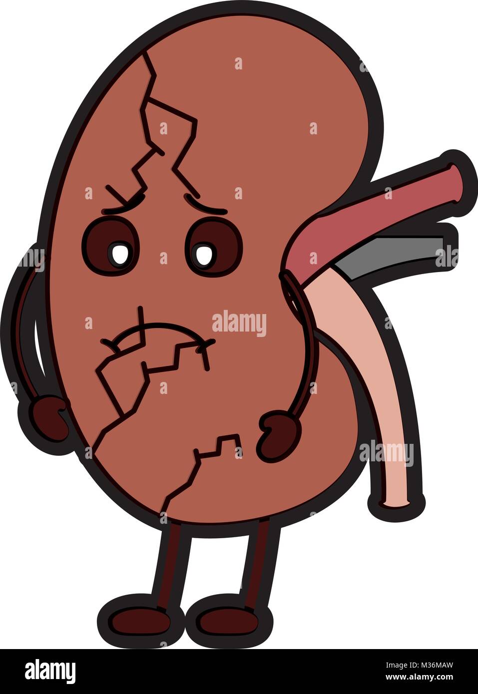 sad cartoon kidney