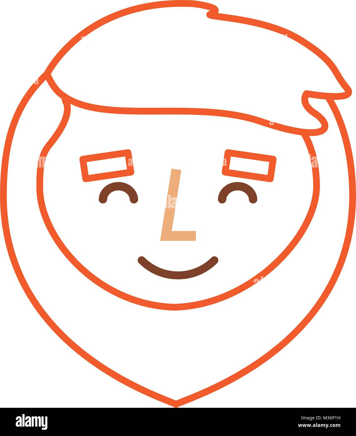 cartoon smiling face man beard character close eyes Stock Vector Image ...