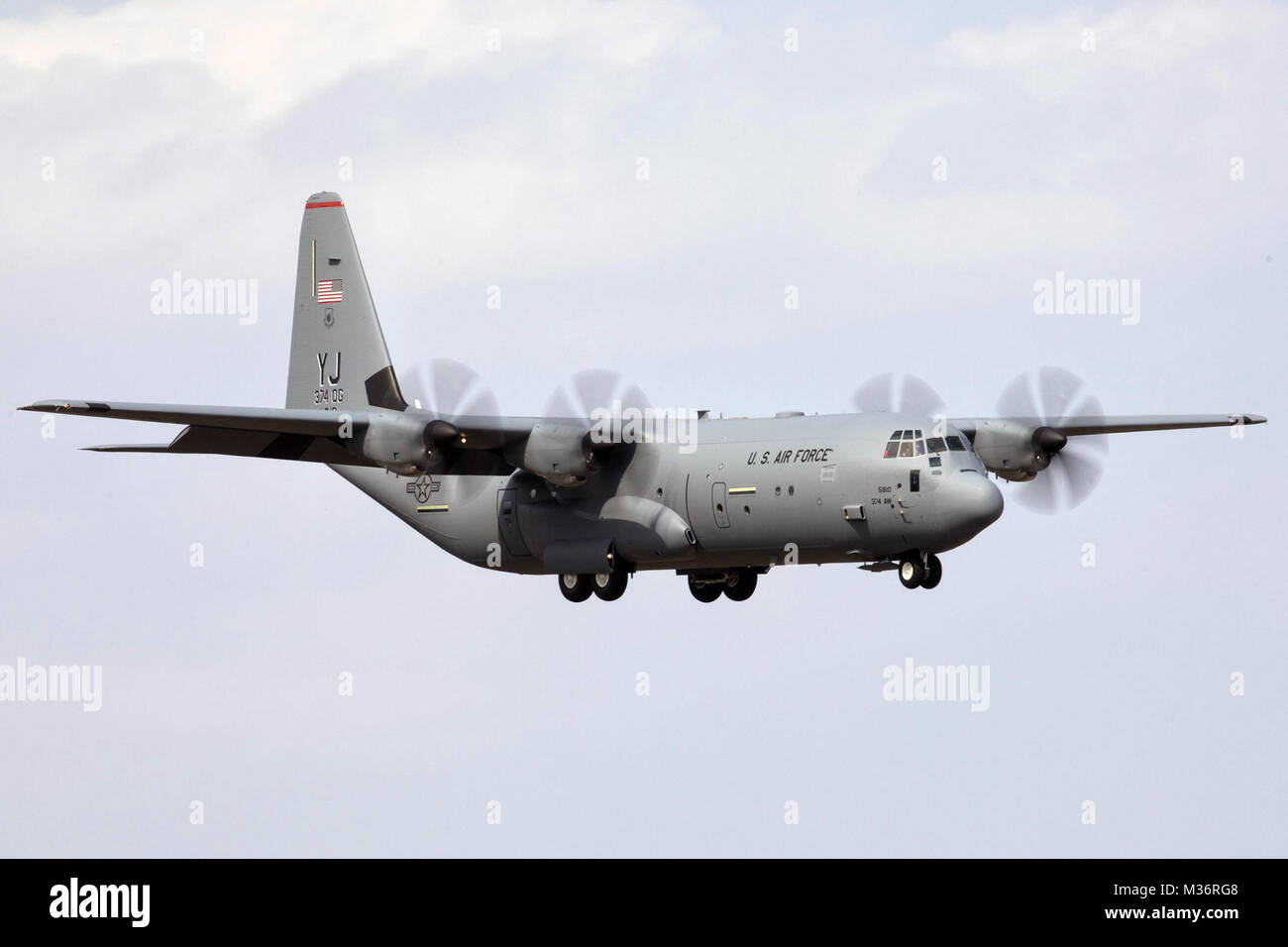 Brand new C-130J Super Hercules arrives in Yokota, Japan by #PACOM Stock Photo