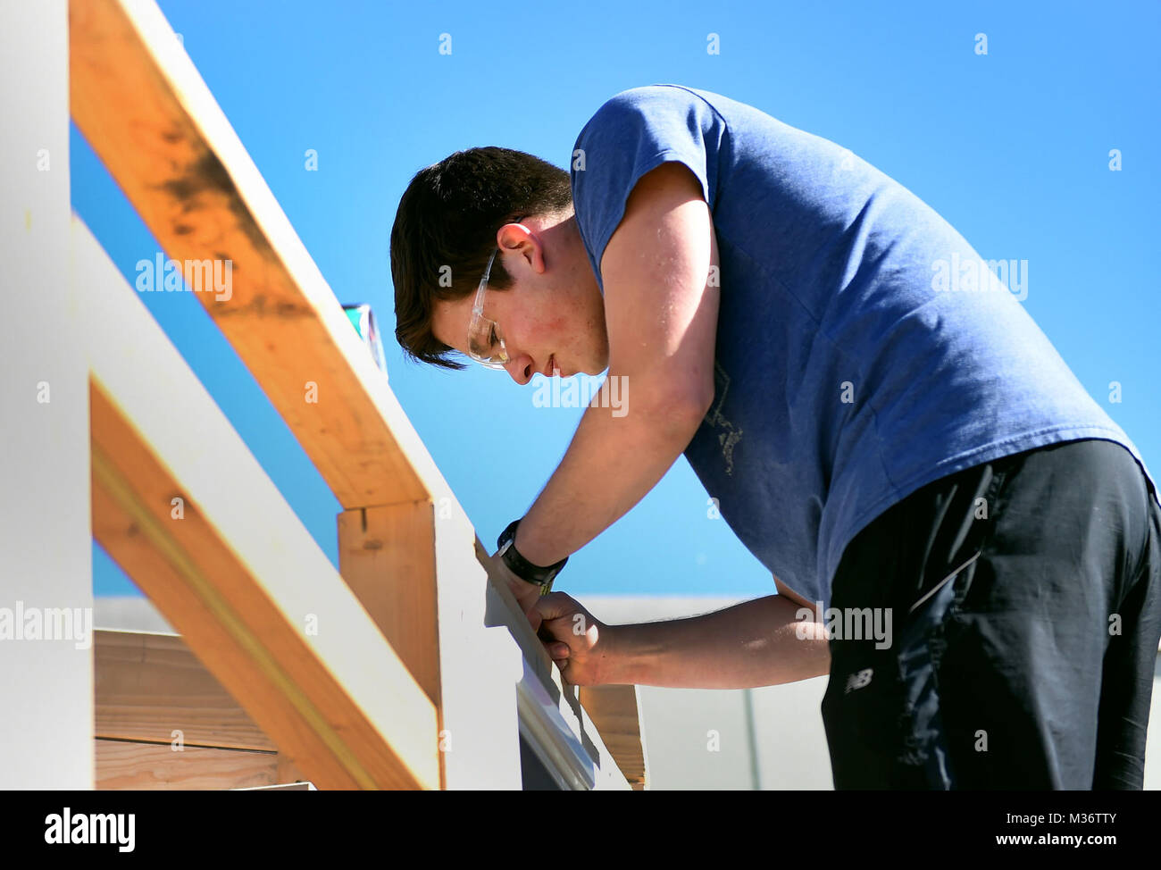 GuernseySunrise High School Trades class student Garret Oneyear, a