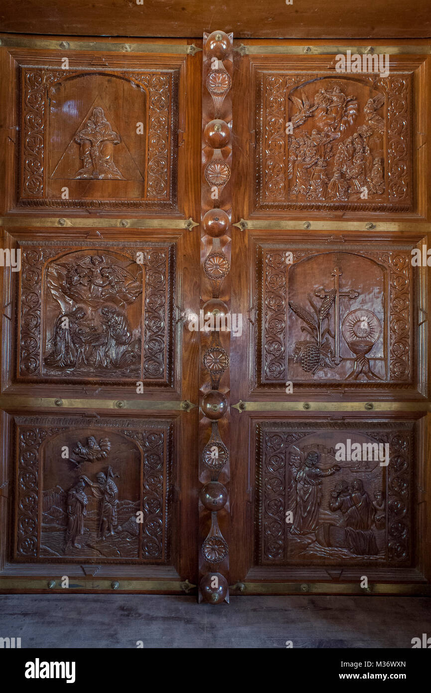 door of syro Malabar catholic church, palayur, thrissur, kerala, India, Asia Stock Photo