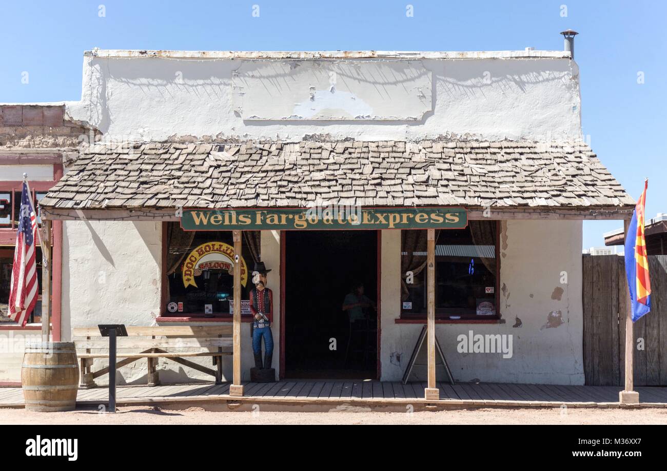 TOMBSTONE, ARIZONA, USA: July 11, 2016 / historic village depicting the culture of the Wild West Stock Photo