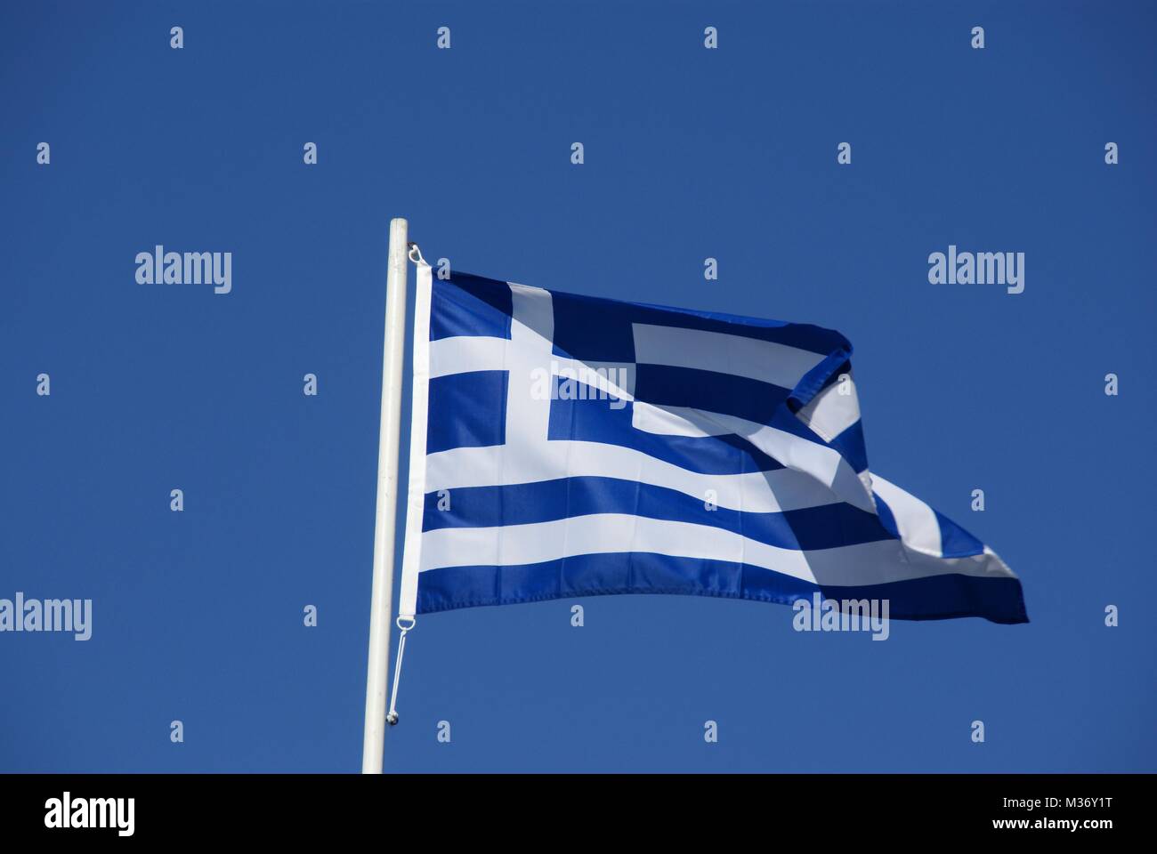 Photo of greek flag hellenic symbol sign ensign Stock Photo