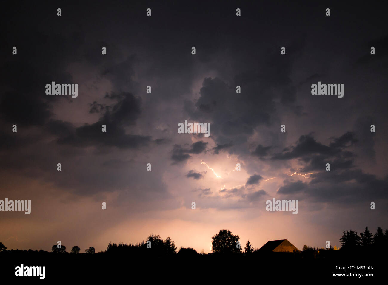 Lightning in a stormy night Stock Photo - Alamy