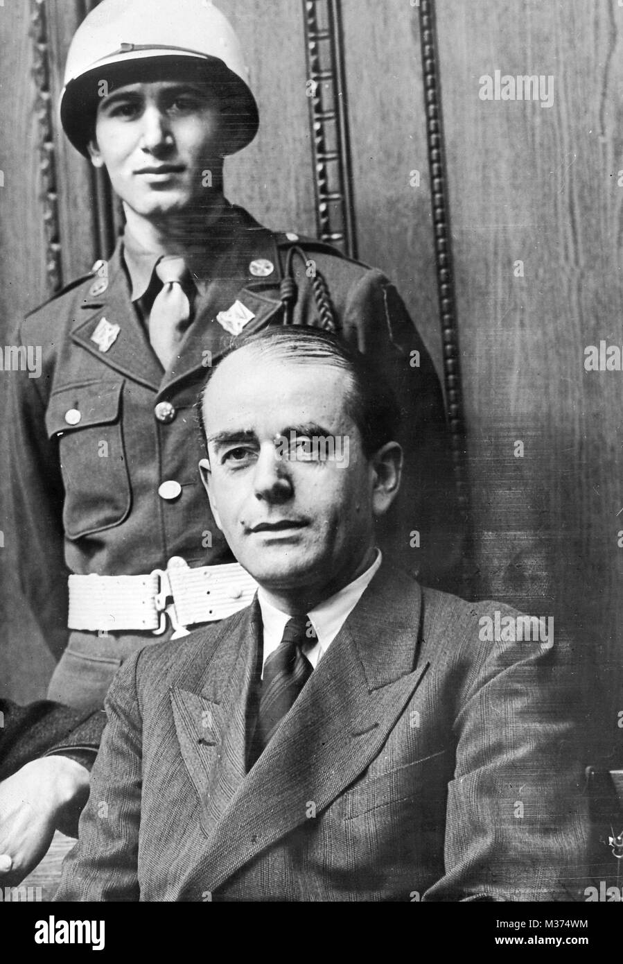 Architect and politician Albert Speer on 12 June 1946 in the dock of Nuremberg Palace of Justice. | usage worldwide Stock Photo