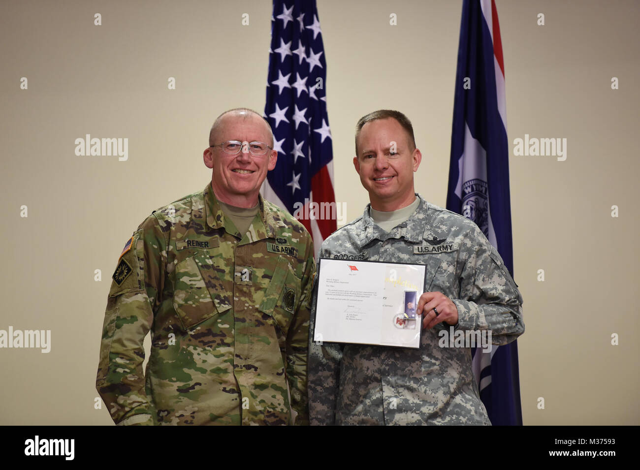 Maj. Gen. Luke Reiner, Wyoming adjutant general, presented awards for
