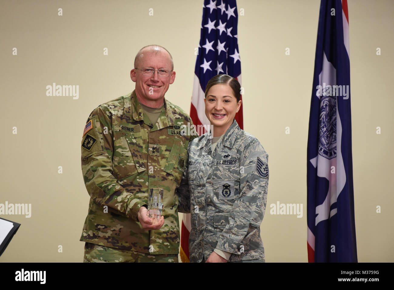 Maj. Gen. Luke Reiner, Wyoming adjutant general, presented awards for