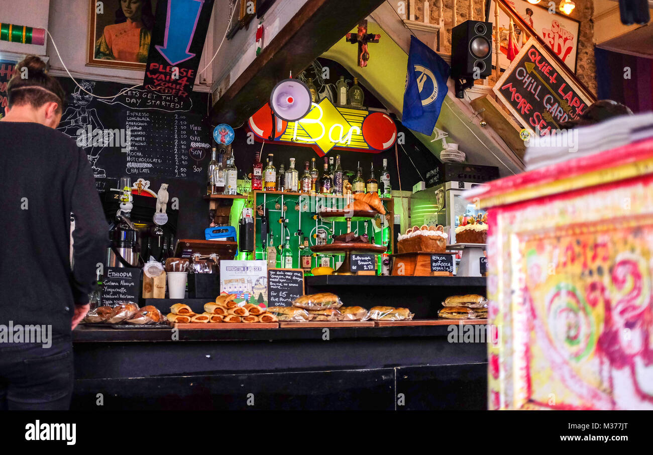 Inside the famous quirky Marwood Coffee Shop in The Lanes district of