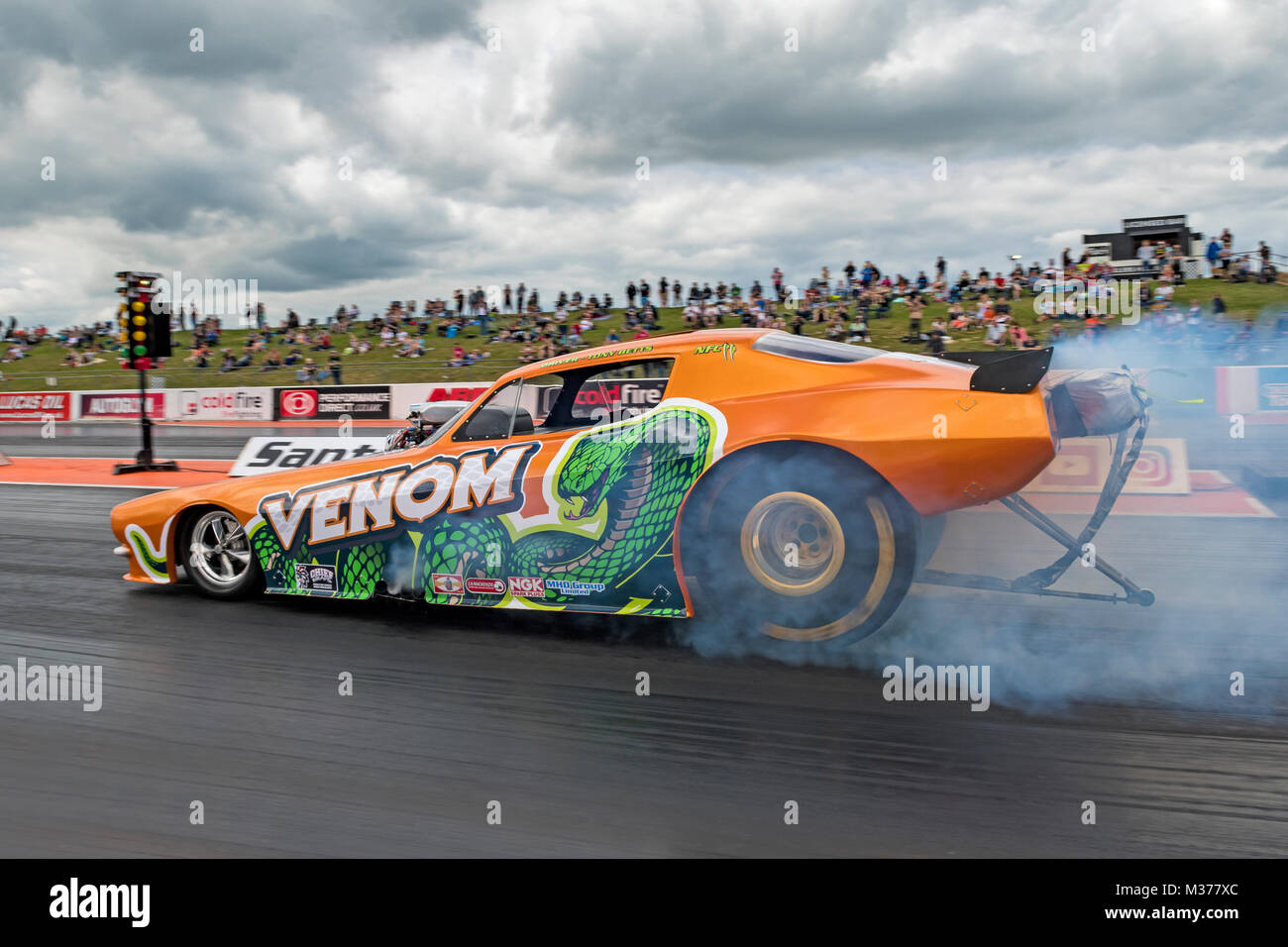 Tony Bett's Venom Nostalgia Funny Car at Santa Pod Raceway Stock Photo -  Alamy