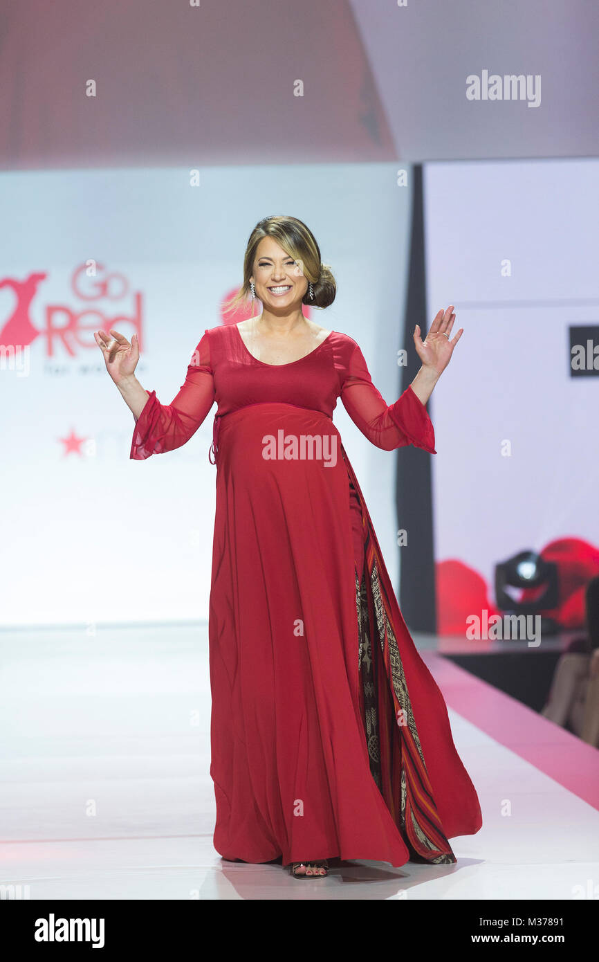 ginger zee red dress Pregnant Ginger Zee walks the runway to support heart health