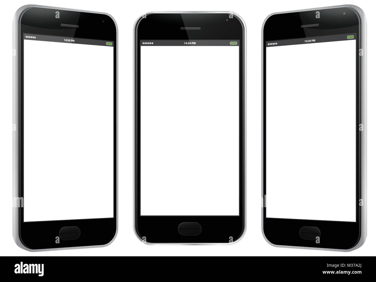 Mobile Phone Vector Illustration - Different views. Stock Vector