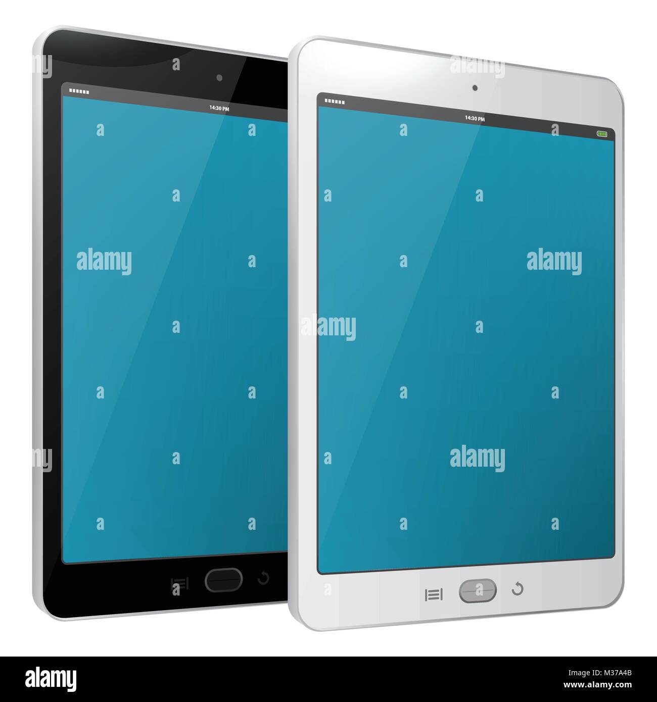 Black and White Tablet PC Vector Illustration. Stock Vector