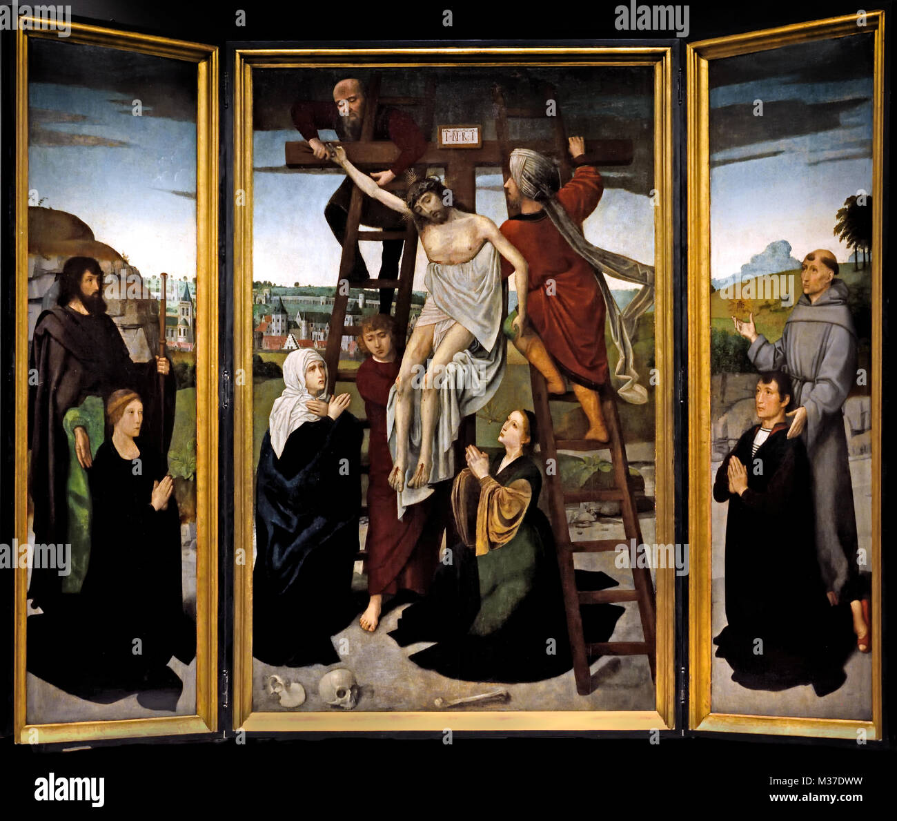 Triptych of the Descent from the Cross (  St James the greater  -  St Lucy )  1518 16th-century, Gerard David, 1460 - 1523 , Flemish Belgian Belgium Stock Photo