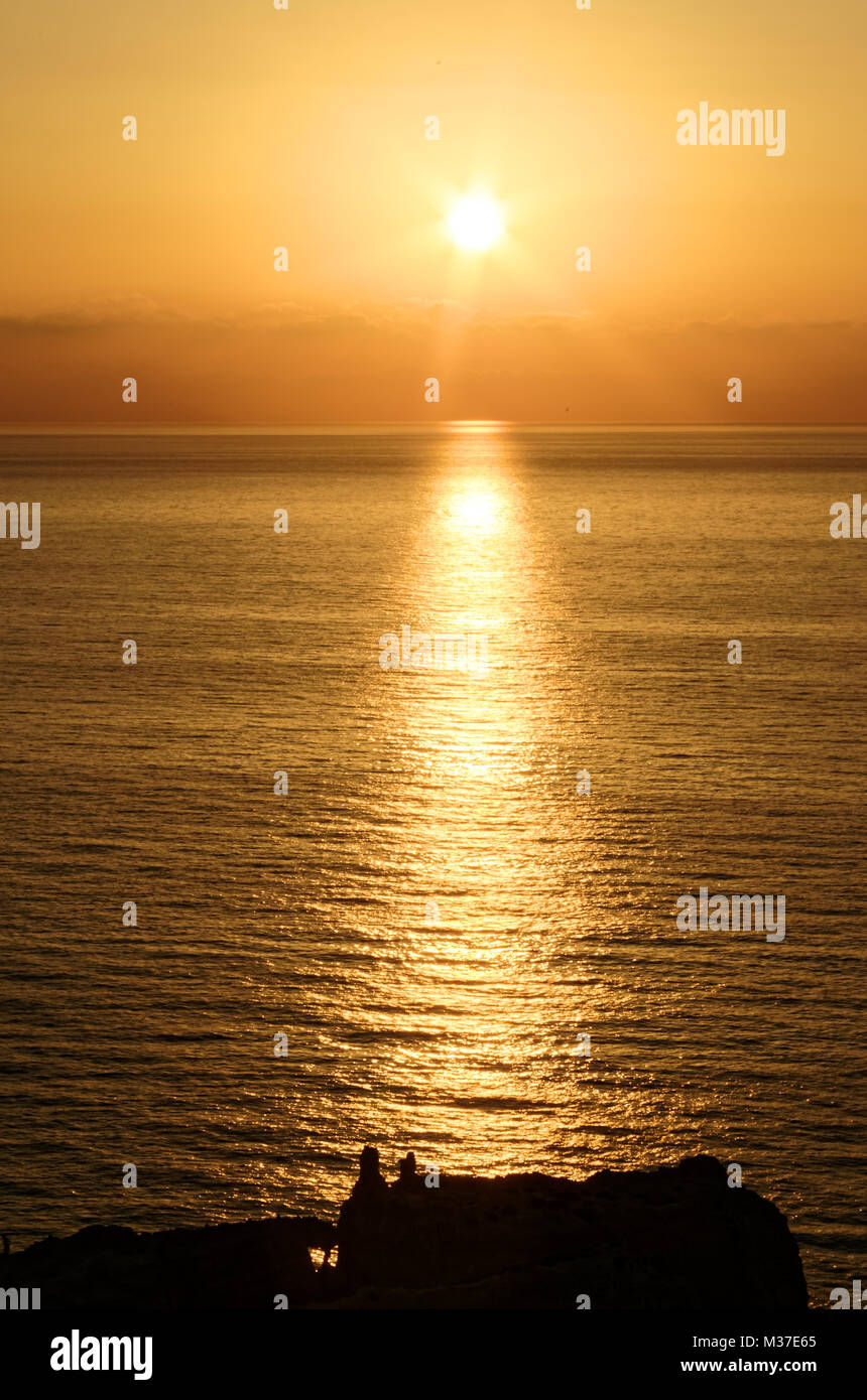 Beautiful sunset above the tyrrhenian sea Stock Photo - Alamy