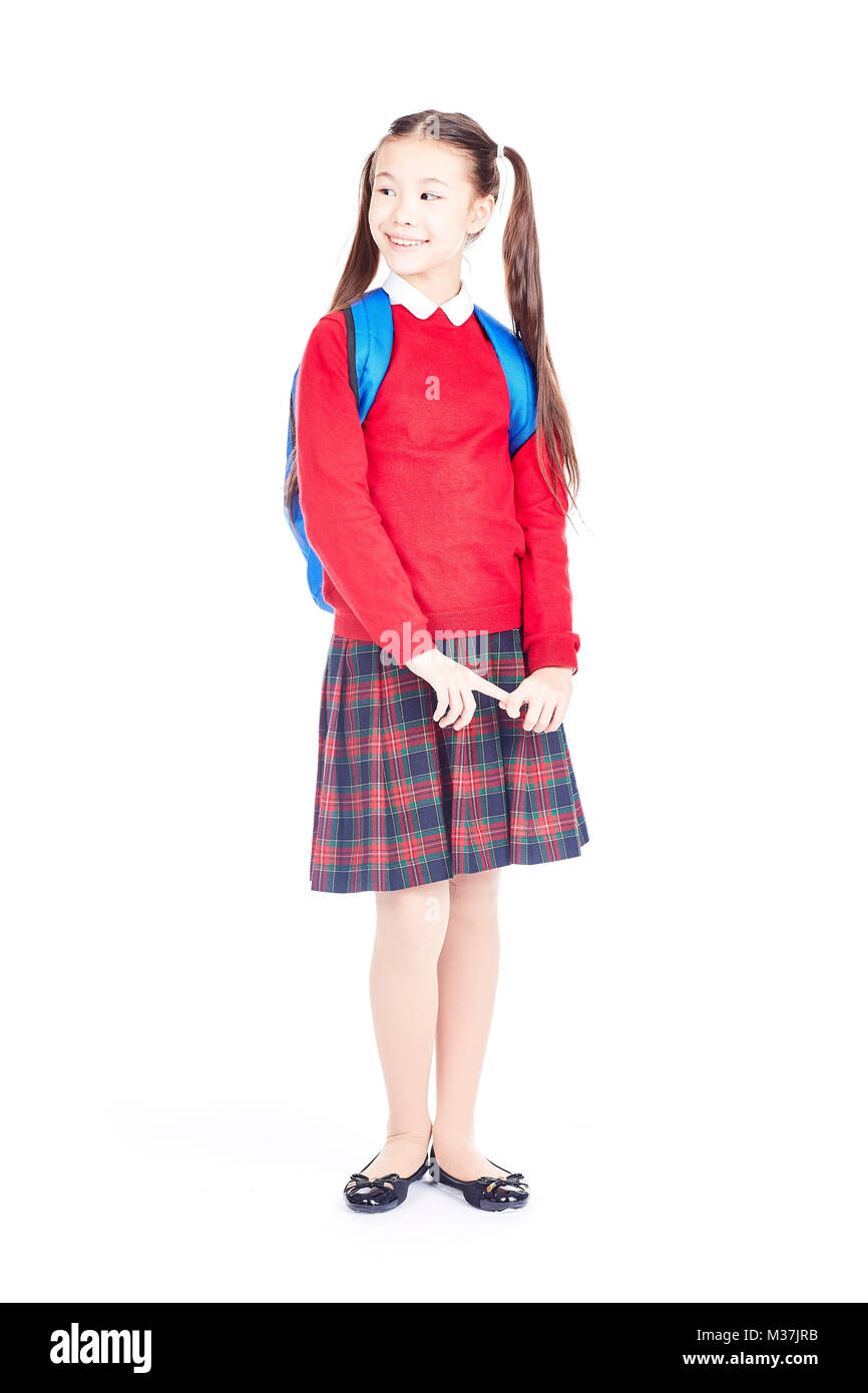 Schoolgirl in uniform Stock Photo - Alamy